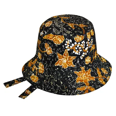 Brunna Co Jasmine Batik Bucket Hat In Coffee Brown And Black