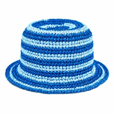 Brunna.co Brigitte Handwoven Raffia Sun Hat In Blue
