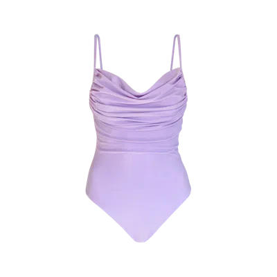 Brunna.co Manta Sculpting Plunge One-piece Recycled Swimsuit In Purple