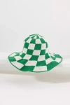 Brunna.co Shilo Checkered Crochet Bucket Hat In Green