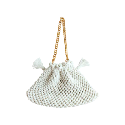 Brunna.co The Lyon Macrame Tote Bag In Off White