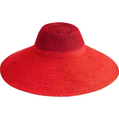 Brunna.co The Riri Duo Jute Straw Hat In Red