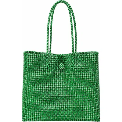 Brunna.co The Toko Recycled Woven Tote Bag In Green