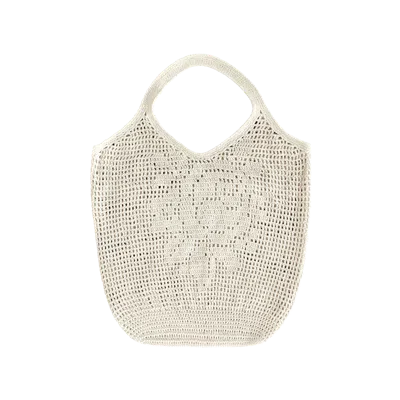 Brunna.co The Vera Handwoven Crochet Tote In Orange