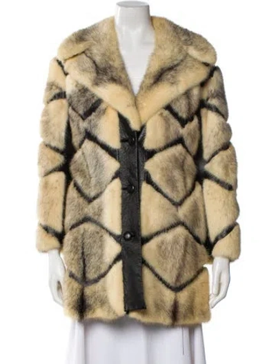 Pre-owned Bruno & Joseph Furs Printed Fur Coat In Neutral