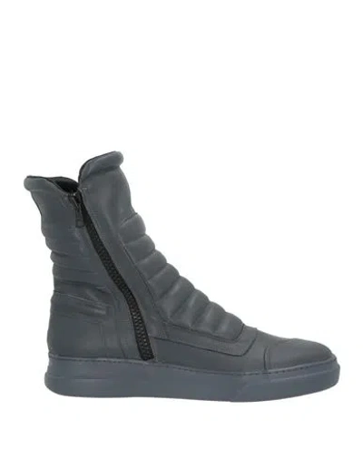 Bruno Bordese Man Ankle Boots Grey Size 10 Leather