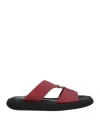 Bruno Bordese Man Sandals Burgundy Size 9 Leather In Red