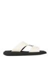 Bruno Bordese Man Sandals Ivory Size 9 Leather In White