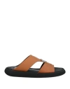 Bruno Bordese Man Sandals Tan Size 9 Leather In Brown