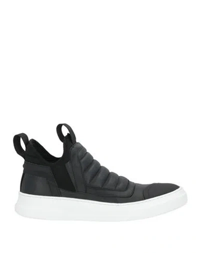 Bruno Bordese Man Sneakers Black Size 10 Leather, Textile Fibers