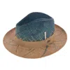 Bruno Capello Rafi Plaid Straw Fedora In Blue