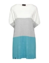 Bruno Carlo Woman Sweater Azure Size L Cotton In Blue