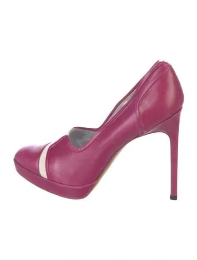 Pre-owned Bruno Frisoni Leather Colorblock Pattern Pumps In Pink