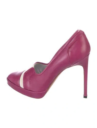 Pre-owned Bruno Frisoni Leather Colorblock Pattern Pumps In Pink