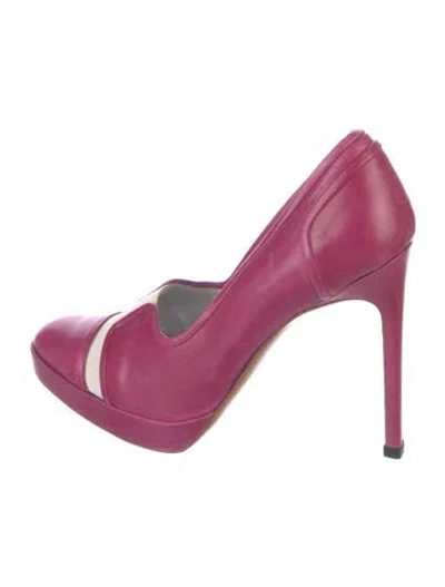 Pre-owned Bruno Frisoni Leather Colorblock Pattern Pumps In Pink