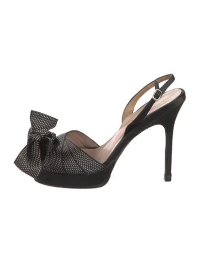 Pre-owned Bruno Frisoni Leather Polka Dot Print Sandals In Black