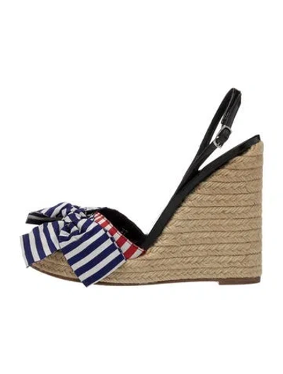 Pre-owned Bruno Frisoni Leather Striped Slingback Pumps In Neutrals