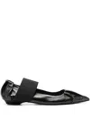 Bruno Frisoni Pointed-toe Leather Ballerina Shoes In Black