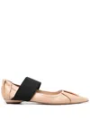 Bruno Frisoni Pointed-toe Leather Ballerina Shoes In Neutrals