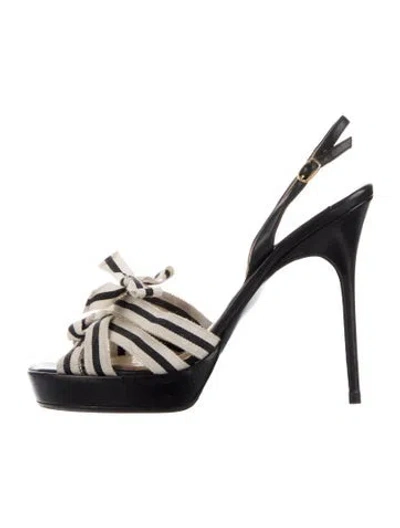 Pre-owned Bruno Frisoni Printed Slingback Sandals In White