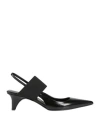 Bruno Frisoni Woman Pumps Black Size 7 Leather, Textile Fibers In Black