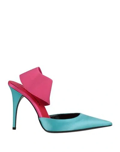 Bruno Frisoni Woman Pumps Turquoise Size 9 Textile Fibers In Blue