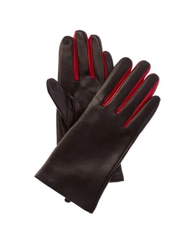 Bruno Magli 2-tone Cashmere-lined Leather Gloves In Brown