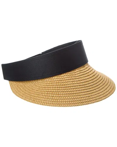 Bruno Magli Adjustable Straw Visor In Black