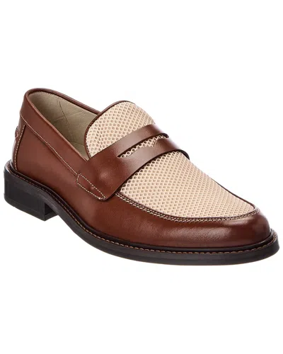 Bruno Magli Alex Leather & Mesh Loafer In Brown
