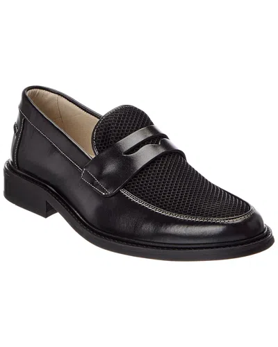 Bruno Magli Alex Loafer Leather & Mesh Loafer In Black
