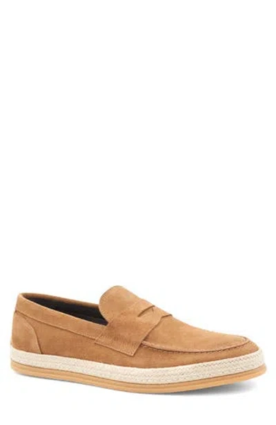 Bruno Magli Alfama Espadrille Penny Loafer In Cognac Suede