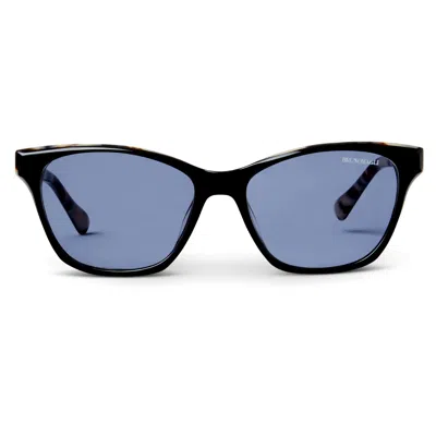 Bruno Magli Alicia Cat Eye Sunglass In Pink Acetate In Blue