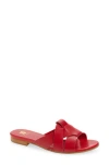 Bruno Magli Andria Woven Slide Sandal In Red