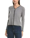 Bruno Magli Blanket Stitch Wool & Cashmere-blend Cardigan In Gray