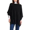 Bruno Magli Boat Neck Wool & Cashmere Poncho In Black