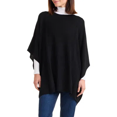 Bruno Magli Boat Neck Wool & Cashmere Poncho In Black