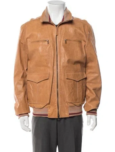 Pre-owned Bruno Magli Bomber Jacket In Brown