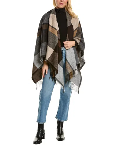Bruno Magli Buffalo Plaid Cashmere Cape In Brown