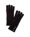 Bruno Magli Button Cuff Cashmere Gloves In Brown