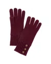 Bruno Magli Button Cuff Cashmere Gloves In Burgundy