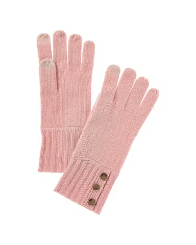 Bruno Magli Button Cuff Cashmere Gloves In Red