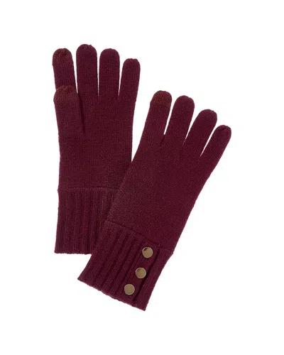 Bruno Magli Button Cuff Cashmere Gloves In Red