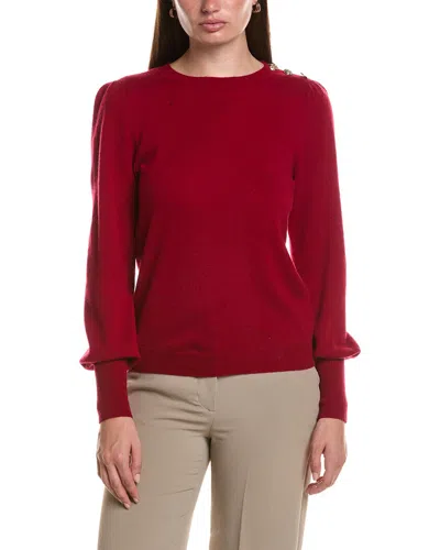 Bruno Magli Button Shoulder Wool & Cashmere-blend Sweater In Red