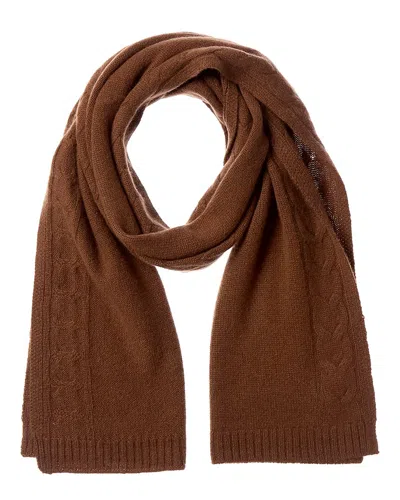 BRUNO MAGLI CABLE BORDER CASHMERE SCARF