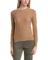 Bruno Magli Cable Crewneck Wool & Cashmere-blend Sweater In Brown