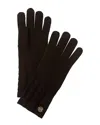 Bruno Magli Cable Knit Cuff Cashmere Gloves In Black
