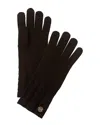 Bruno Magli Cable Knit Cuff Cashmere Gloves In Black