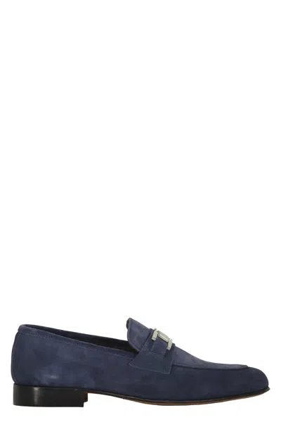 Bruno Magli Calfskin Loafers In Blue