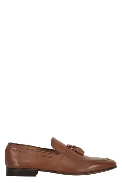 Bruno Magli Calfskin Loafers In Brown