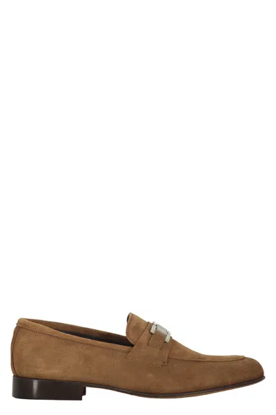 Bruno Magli Calfskin Loafers In Brown